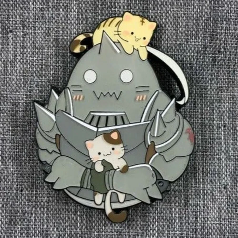 Alphonse Elric with Kittens Enamel Pin - Fullmetal Alchemist Collectible - Picture 4 of 6